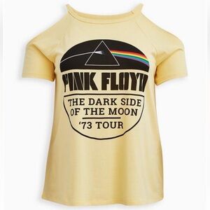 Torrid Classic Fit Cold-Shoulder Tee - Pink Floyd Yellow